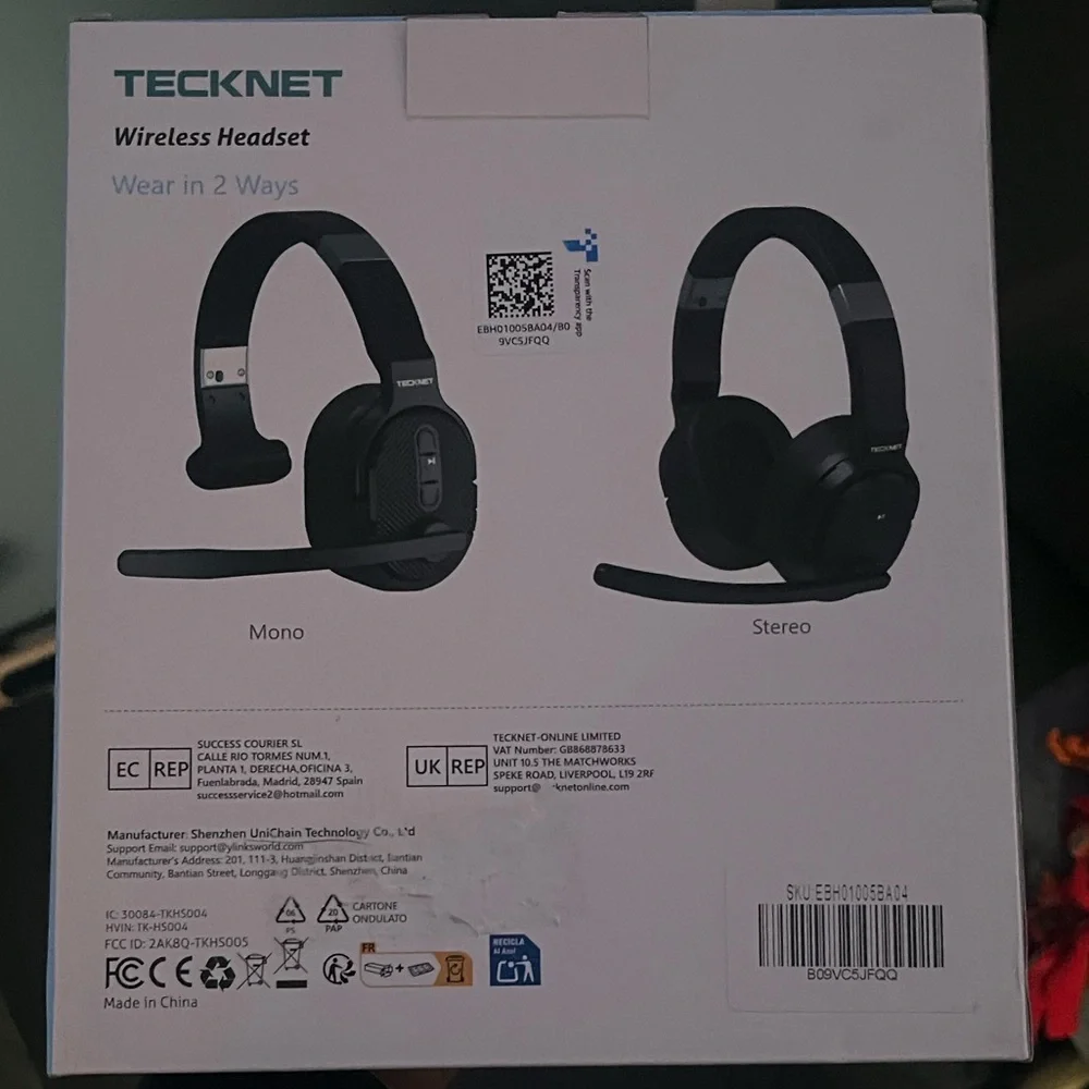 TeckNet Wireless Headset with Mic